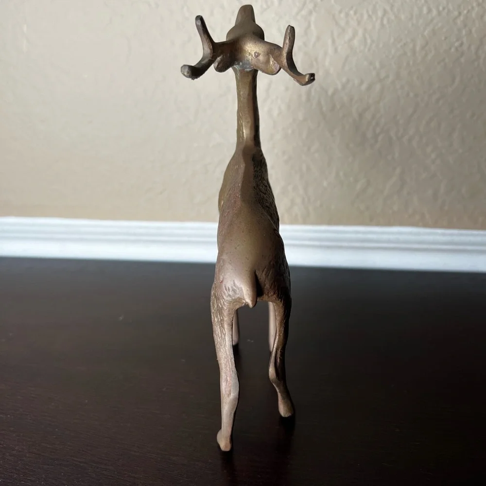Vintage MCM Brass Reindeer, Deer, Antlers, Bambi, Christmas Decor, Naturalist - Picture 4 of 8